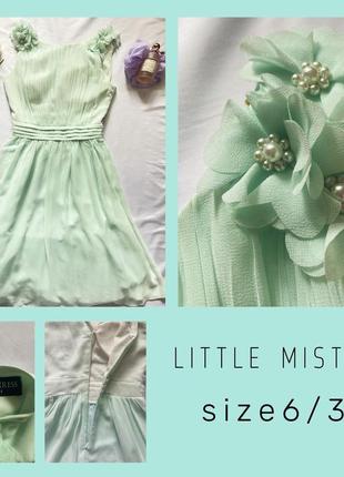 Мятное платье с аппликациями от little mistress