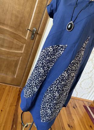 Гарнюще стильне бавовняне італійське сукню з кишенями 👗2 фото