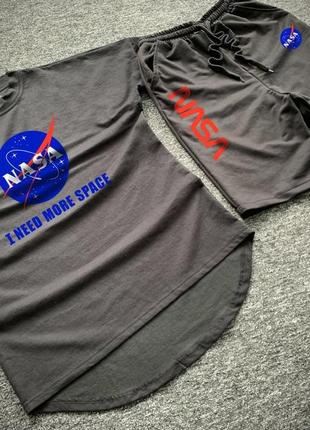Топовий чоловічий літній спортивний костюм з принтом nasa