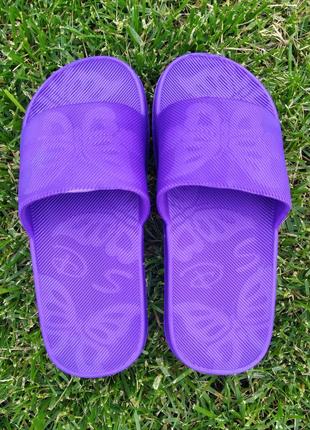 Шлепанцы женские летние фиолетовые сланцы тапки резиновые5 фото
