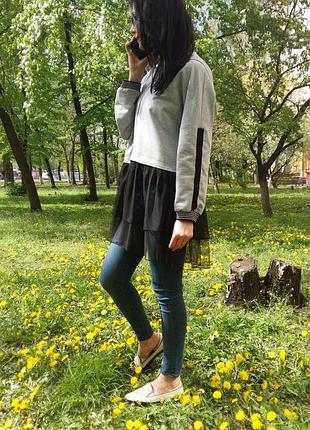 Модная худи с фатином