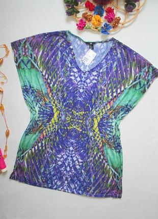 Шикарна легка плажная туніка парео накидка принт абстракція h&m 🍒👙🍒