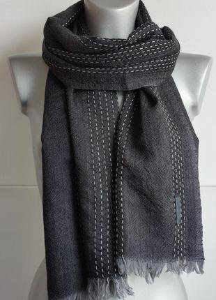Вовняний шарф marc o'polo сірого кольору2 фото