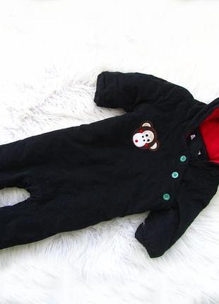 Демісезонний комбінезон теплий чоловічок ромпер з капюшоном olive&moss