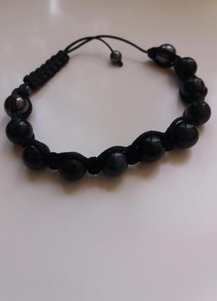 Браслет шамбала с камнем кошачий глаз