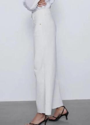 Білі джинсові кюлоти zara 3