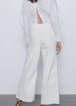 Білі джинсові кюлоти zara 4