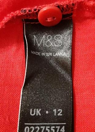 Брендовая  100% лен натуральная  нарядная блуза с  кружевом от marks &spencer5 фото