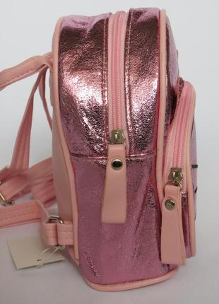 Блестящий рюкзачок для девочки кошечка розовый3 фото