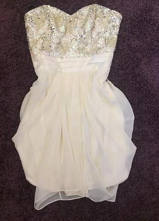 Продам красивое нарядное платье топ пайетки выпускное, свадебное