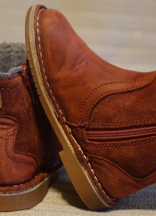 Комбинированные кожаные полусапожки терракотового цвета clarks англия 21 р.