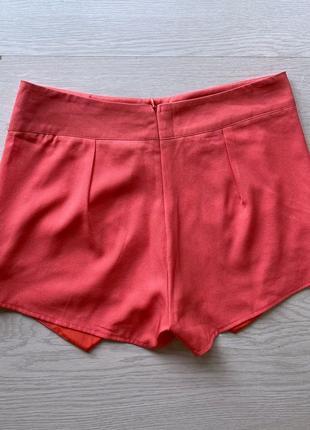 Коралловые шорты юбка гламурные4 фото