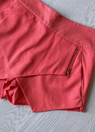 Коралловые шорты юбка гламурные2 фото