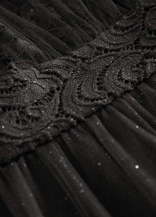 Платье черное кружево+блёстки и фатин9 фото