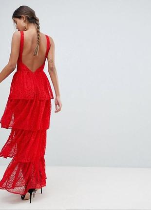Платье ажурное missguided красное2 фото