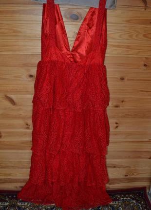 Платье ажурное missguided красное7 фото