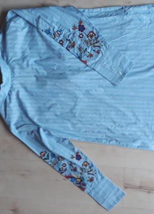 Разгружают шкаф в размере xl!! 💗 нежная новая рубашка mango с вышивкой под вышиванку2 фото