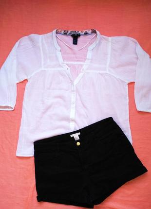 H&m блуза-сорочка з легкої бавовни.