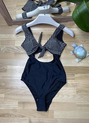 Слитный купальник с завязкой и вырезами vero moda2 фото