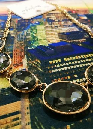 Намисто з чорними кристалами swarovski