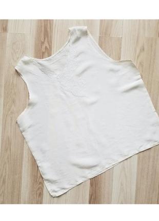 Базовая женская блузка шёлковая майка топ из шелка слоновая кость летняя блузка без рукавов5 фото