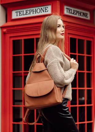 Мега трендовый, стильный коричневый  рюкзак-сумка трансформер6 фото