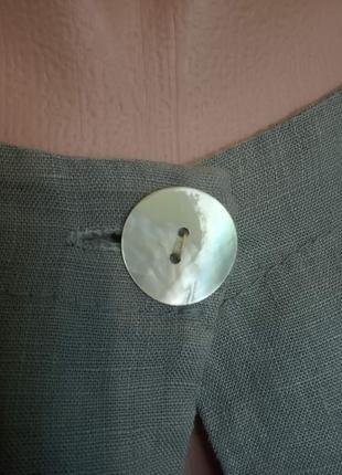 Цікавий піджак кардиган з льону на одному гудзику4 фото