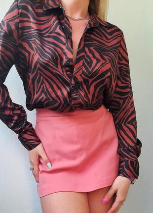Рубашка в принт,анималистичный принт блуза