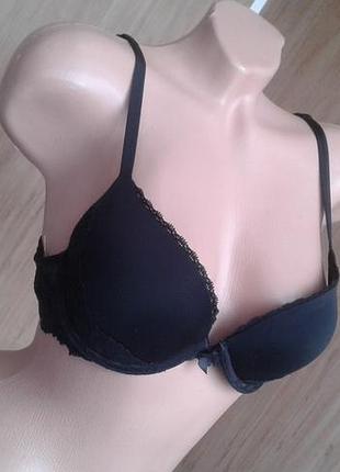 😍.комфорт.бюстгальтер.marks&spencer. 80а. 36а. пуш ап.чорний