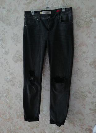 Чёрные рваные джинсы denim1 фото