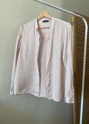Пудровая рубашка блуза1 фото