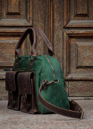 Кожаный мужской саквояж, деловая мужская сумка3 фото