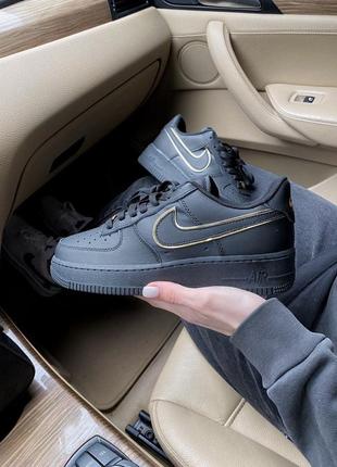 Кросівки nike air force 1 07 essential black/gold кроссовки