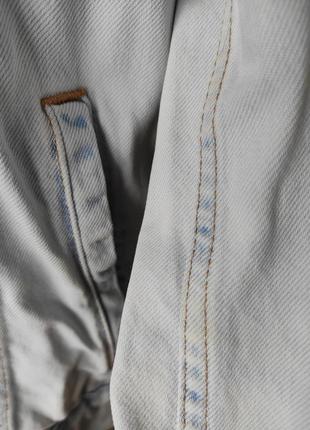 Джинсовая мужская куртка h&m ,светло-голубая, с потертостями, хлопок, р.36-42,m10 фото