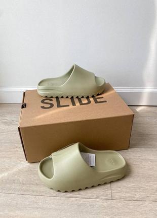 Тапки yeezy slide "resin" тапочки шльопанці