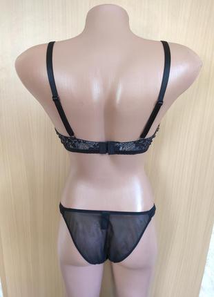 Черный прозрачный сексуальный комплект белья лиф бюстгальтер от ann summers2 фото