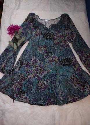 👗 принт пузырь бохо платье