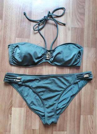 Купальник цвета хаки с перламутровым отливом new look