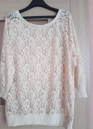 Красивая ажурная блуза m-l.