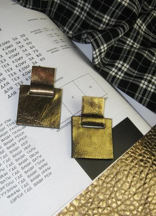 Минималистичные кожаные серьги ручной работы (цвета и размеры )1 фото