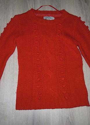 Морковный теплый свитер