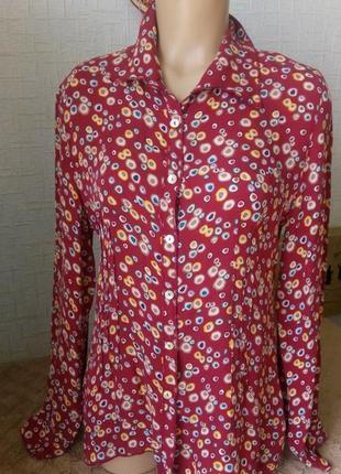 Шелковая легкая блузка с длинным рукавом.1 фото