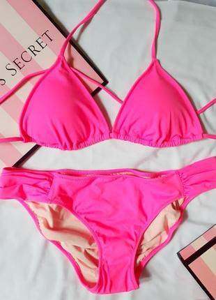 Роскошный неоновый купальник виктория сикрет victoria's secret оригинал, раздельный купальник1 фото