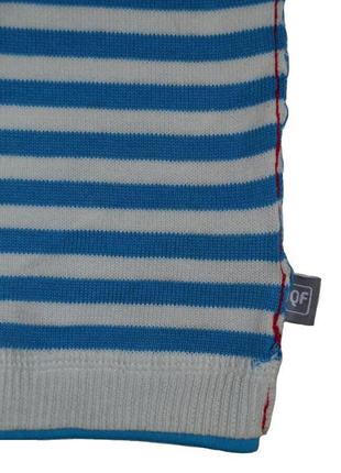 Детский хлопковый свитер с капюшоном в кремово-голубую полоску (р.116-152) (quadrifoglio, польша)6 фото