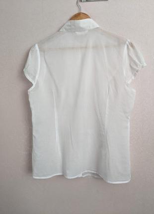 Белая хлопковая рубашка, 100% хлопок3 фото