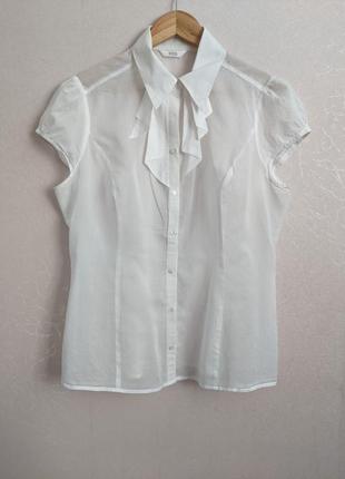 Белая хлопковая рубашка, 100% хлопок1 фото