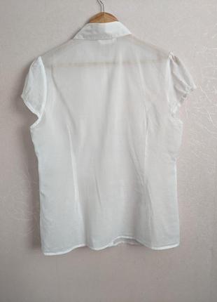 Белая хлопковая рубашка, 100% хлопок8 фото