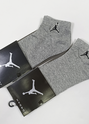 Носки jordan короткие серые унисекс плотные на каждый день