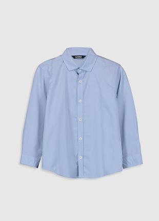 5-6/13-14 лет сине-голубая хлопковая рубашка standard fit lc waikiki вайкики