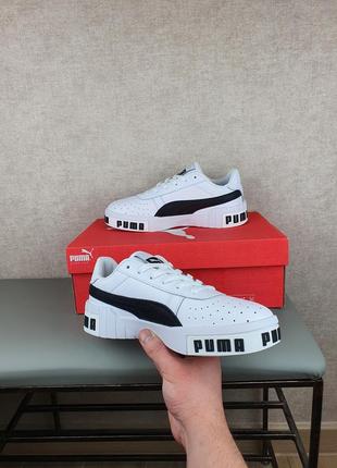 Жіночі кросівки puma cali bold white black. кроси пума калі білі з чорним